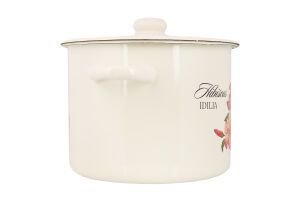 Каструля 5,5л емальована з кришкою артI1617/2 Ідилія