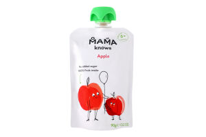 Пюре для детей от 6мес гомогенизированное стерилизованное из яблок Mama knows д/п 90г
