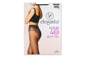 Колготки женские Elegante Fleur Ajour top 40den 2 nero