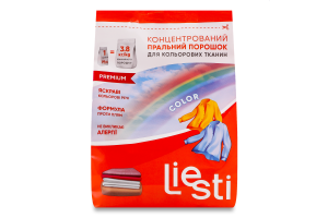 Порошок стиральный концентрированный для цветных тканей Color Premium Liesti 1кг