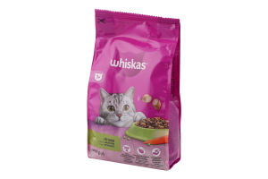 Корм сухой полнорационный для взрослых котов С ягненком Whiskas м/у 300г