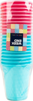 Набір стаканів пластикових 10 рожевих + 10 бірюзових 250мл Мікс Karnaval Weekend 20шт