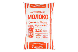 Молоко 3.2% пастеризованное РадиМо м/у 1000г