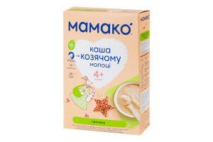 Каша молочна суха для дітей від 4міс швидкорозчинна на козячому молоці гречана Мамако к/у 200г