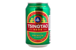 Пиво 0.33л 4.7% светлое фильтрованное пастеризованное Lager Premium Tsingtao ж/б