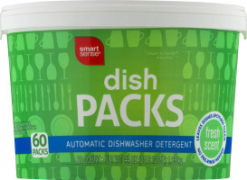 Smart Sense Dish Packs Automatic Dishwasher Detergent Fresh Scent - 60 CT