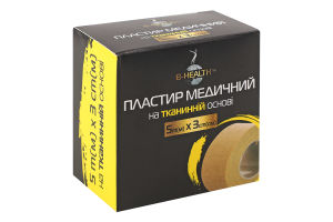 Пластир медичний на тканинний основі котушковий 5мх3см B-health 1шт