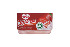 Сирок 5% збитий з наповнювачем фруктовим Полуниця Чудо ст 100г