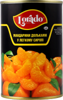Мандарини дольками у легкому сиропі пастеризовані Lorado з/б 425г
