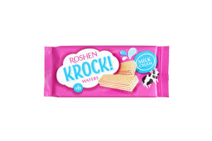 Вафлі Roshen Krock з молочною начинкою 40г х12
