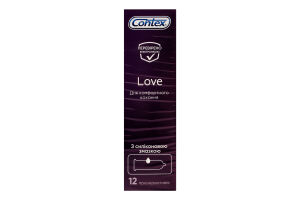 Презервативи латексні з силіконовою змазкою Love Contex 12шт