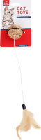 Іграшка для котів М'ячик шнур штуч пір'я дзв 35х5