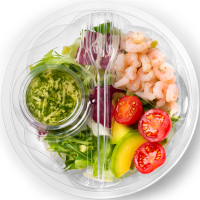 Салат с сыром и креветкой