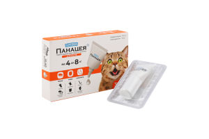 Краплі протипаразитарні д/котів від 4кг до 8кг Панацея Суперіум