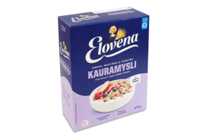 Мюслі вівсяні цільнозернові з яблуком, чорницею та малиною Elovena к/у 475г