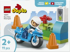 Конструктор для дітей від 2років №10471 Blue police motorcycle Duplo Lego 11ел
