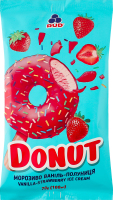 Морозиво ескімо з комбінованим складом сировини Ваніль-полуниця Donut Rud м/у 70г