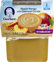 Gerber 2nd Foods Peach Mango with Oatmeal Cereal - 2 CT