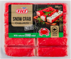 Палочки крабовые замороженные с мясом натурального краба Snow crab Vici в/у 200г