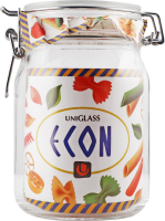 Банка зі скляною кришкою Econ round 1л Uniglass 1шт
