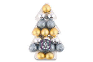 Набір куль Ялинка різдвяна пластик 3см 17шт