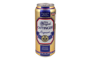 Пиво 0.5л 5.4% світле фільтроване пастеризоване Export Oettinger з/б