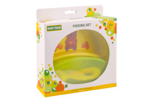 Набір д/годування Тарілка секційна+Ложка+Виделка+Контейнер з кришкою 6020 Бебі Тім