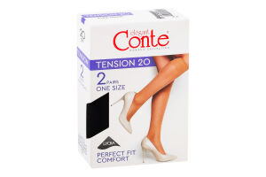 Получулки женские Conte elegant Tension 20den 23-25 nero 2пары