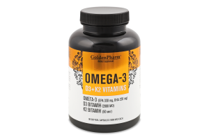 Добавка дієтична Omega-3+D3+K2 1000мг 90капсул Golden pharm