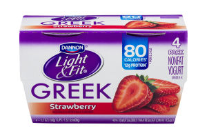 Dannon Light & Fit Greek Nonfat Yogurt Strawberry - 4 CT