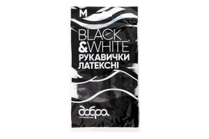 Рукавички латексні М Black&White Добра господарочка 1пара