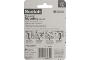 Scotch Permanent Mounting Squares - 6 CT