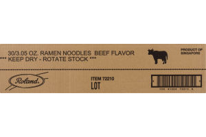 Roland Ramen Noodles Beef - 30 CT
