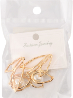 Сережки-гвіздки жовтий метал з камінцями та штучними перлами в асортименті LF25051513