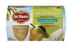 Del Monte No Sugar Added Diced Pears in Water - 4 CT