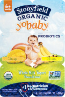 Stonyfield Organic Yobaby with Probiotic Yogurt Variety Pack - 6 CT