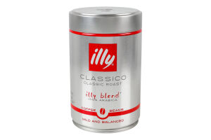 Кава смажена в зернах Сlassico Illy з/б 250г