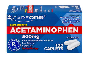 CareOne Acetaminophen Pain Reliever/Fever Reducer - 100 CT