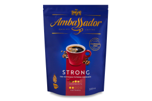 Кофе натуральный растворимый сублимированный Strong Ambassador д/п 200г
