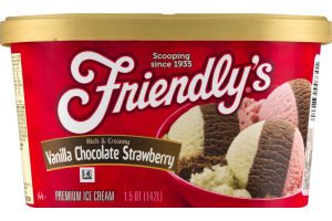 Friendly's Premium Ice Cream Vanilla Chocolate Strawberry