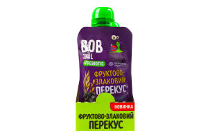 Снек фруктово-ягодный Смородина и мультизлак с пребиотиком инулином Фруктово-злаковый перекус Bob Snail д/п 120г