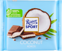Шоколад молочний з кокосовою начинкою Kokos Ritter Sport м/у 100г