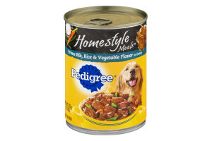 Pedigree Food For Dogs Homestyle Meals Prime Rib, Rice & Vegetable Flavor In Gravy