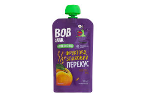 Снек фруктовый Персик и рис с пребиотиком инулином Фруктово-злаковый перекус Bob Snail д/п 120г