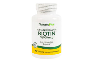 Добавка дієтична таблетки пролонгованої дії Біотин 10мг Nature's Plus 90шт