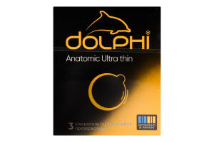 Презервативы в силиконовой смазке с накопителем Anatomic Ultra thin Dolphi 3шт