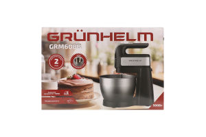 Міксер чорний Чаша+Вінчик 2шт 250-500Вт Grunhelm