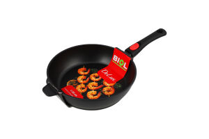 Сковорода ДеЛюкс антипригарне покриття індукційне дно з"ємна ручка 28см2817P Біол