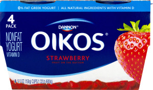 Dannon Oikos Nonfat Yogurt Strawberry - 4 PK