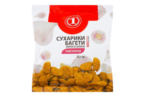 Сухарики ржаные со вкусом чеснока Багеты ТМ "1" м/у 50г